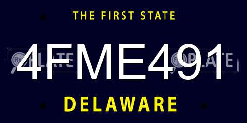 4FME491 Delaware License Plate