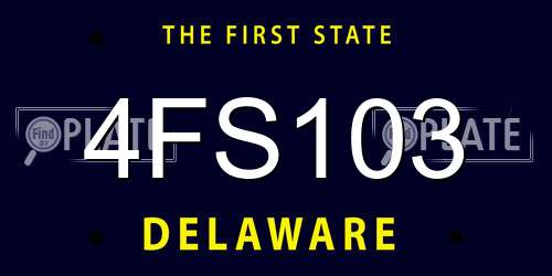 4FS103 Delaware License Plate