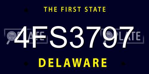 4FS3797 Delaware License Plate