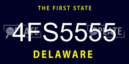 4FS5555 Delaware License Plate