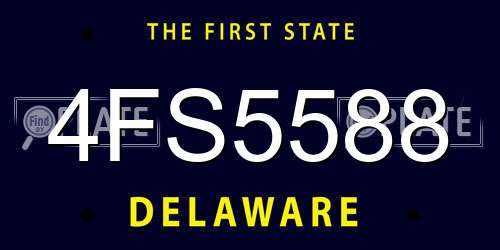 4FS5588 Delaware License Plate