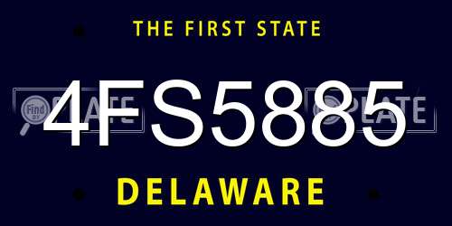 4FS5885 Delaware License Plate