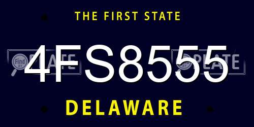 4FS8555 Delaware License Plate