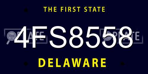4FS8558 Delaware License Plate