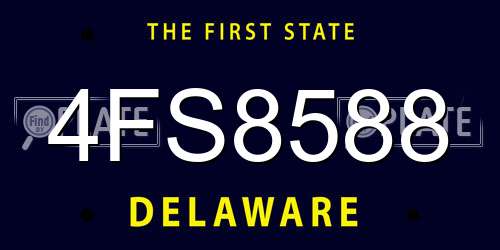 4FS8588 Delaware License Plate