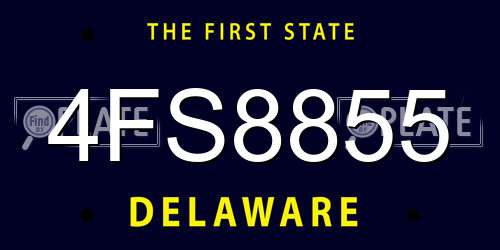 4FS8855 Delaware License Plate