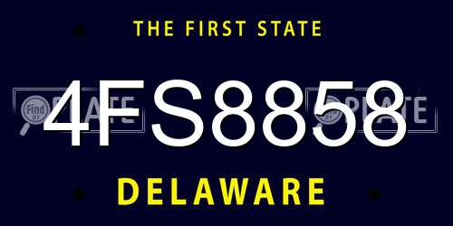 4FS8858 Delaware License Plate