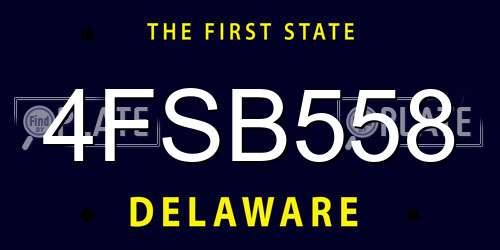 4FSB558 Delaware License Plate