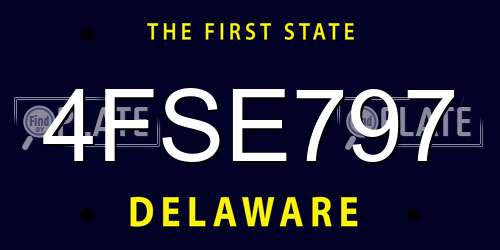 4FSE797 Delaware License Plate