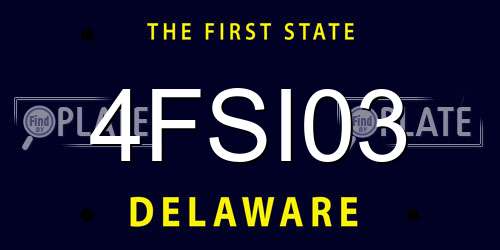 4FSI03 Delaware License Plate