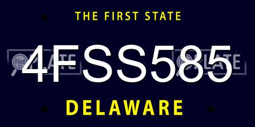 4FSS585 Delaware License Plate