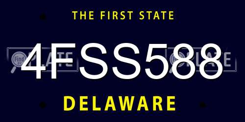4FSS588 Delaware License Plate