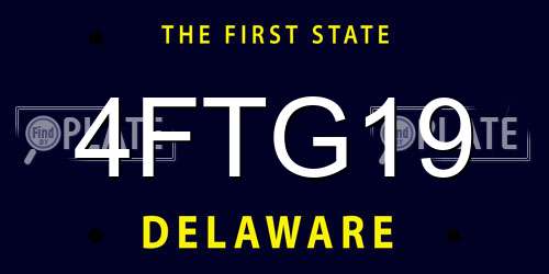 4FTG19 Delaware License Plate