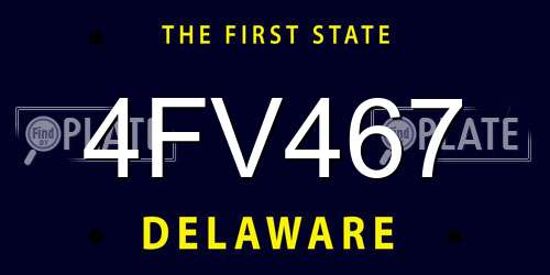 4FV467 Delaware License Plate