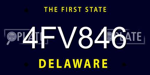 4FV846 Delaware License Plate