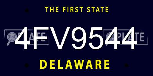 4FV9544 Delaware License Plate