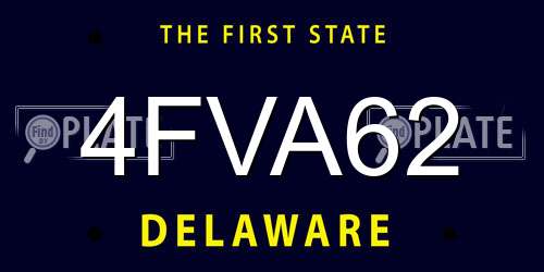 4FVA62 Delaware License Plate