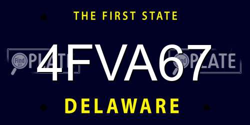 4FVA67 Delaware License Plate