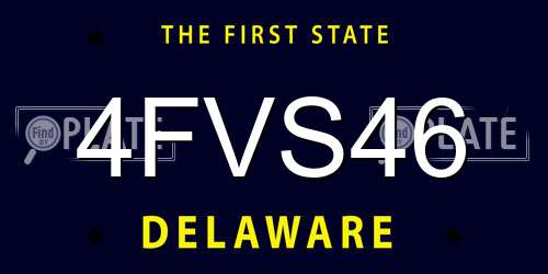 4FVS46 Delaware License Plate