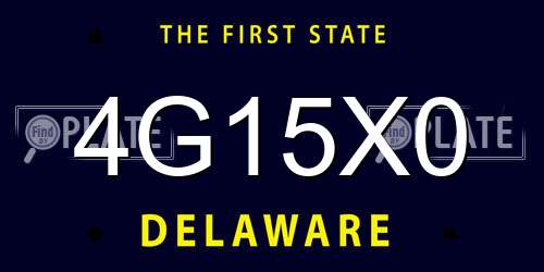 4G15X0 Delaware License Plate