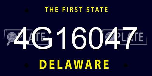 4G16047 Delaware License Plate