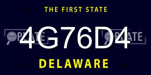 4G76D4 Delaware License Plate