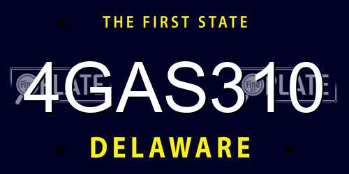 4GAS310 Delaware License Plate