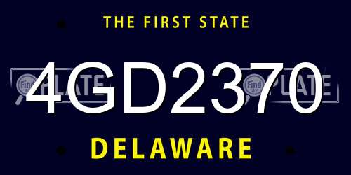4GD2370 Delaware License Plate