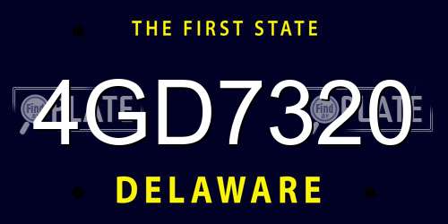 4GD7320 Delaware License Plate