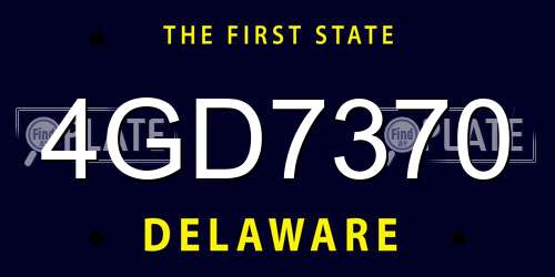 4GD7370 Delaware License Plate