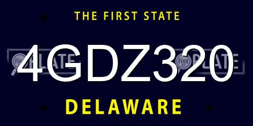 4GDZ320 Delaware License Plate