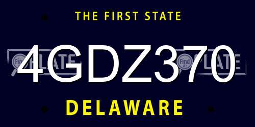 4GDZ370 Delaware License Plate