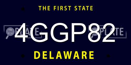4GGP82 Delaware License Plate