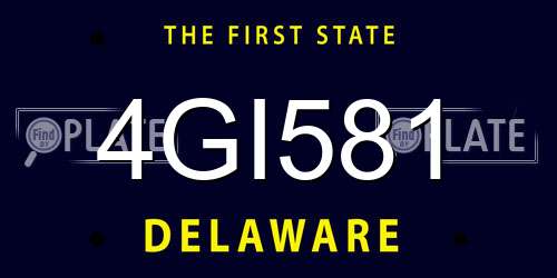 4GI581 Delaware License Plate