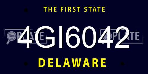 4GI6042 Delaware License Plate