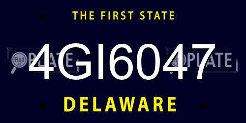 4GI6047 Delaware License Plate