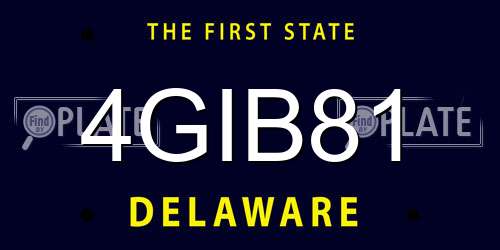 4GIB81 Delaware License Plate