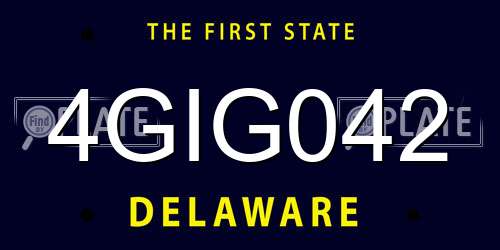 4GIG042 Delaware License Plate