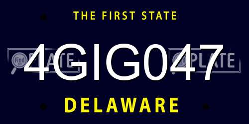 4GIG047 Delaware License Plate