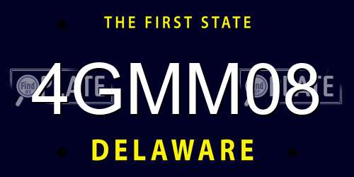 4GMM08 Delaware License Plate