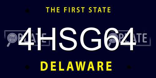 4HSG64 Delaware License Plate