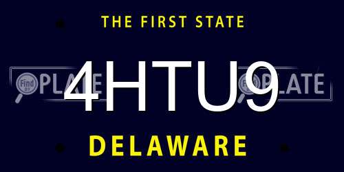 4HTU9 Delaware License Plate