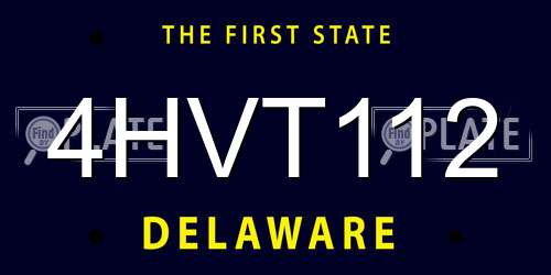4HVT112 Delaware License Plate