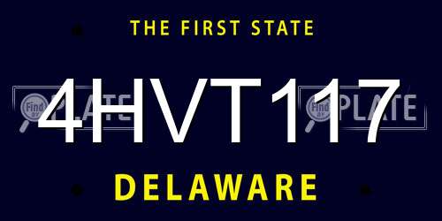 4HVT117 Delaware License Plate