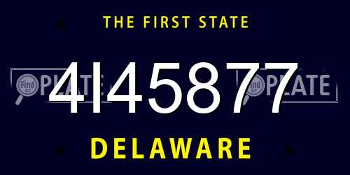 4I45877 Delaware License Plate