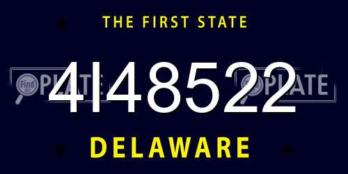 4I48522 Delaware License Plate