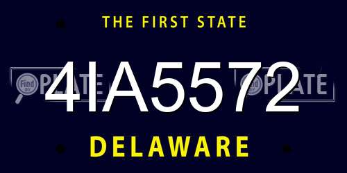 4IA5572 Delaware License Plate