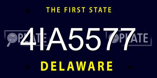 4IA5577 Delaware License Plate