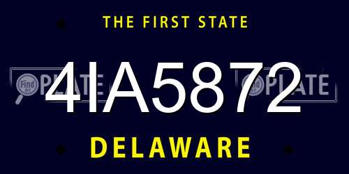 4IA5872 Delaware License Plate