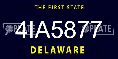 4IA5877 Delaware License Plate